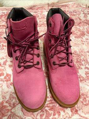 Timberland Pink Lace-Up Women's Boots
